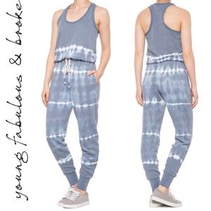 NWT Young Fabulous and Broke Eberhart Tie Dye Sideline Wash Jumpsuit XS